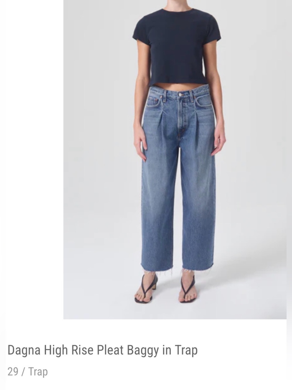Agolde Dagna Pleated Raw Hem Jeans - Picture 2 of 8